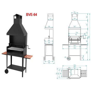 Barbacoa de Carbón y Leña BVE-64