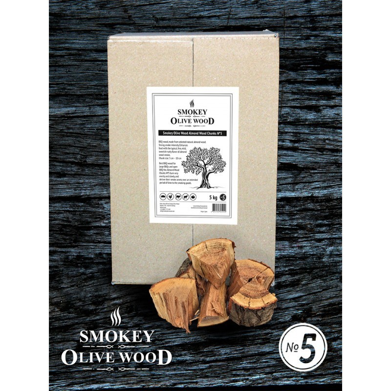 5 Kg de Trozos de Madera de Almendro Nº5  (Smokey Olive Wood)